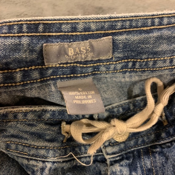 Vintage 90s 2000s high rise tie denim mom shorts - Picture 5 of 9